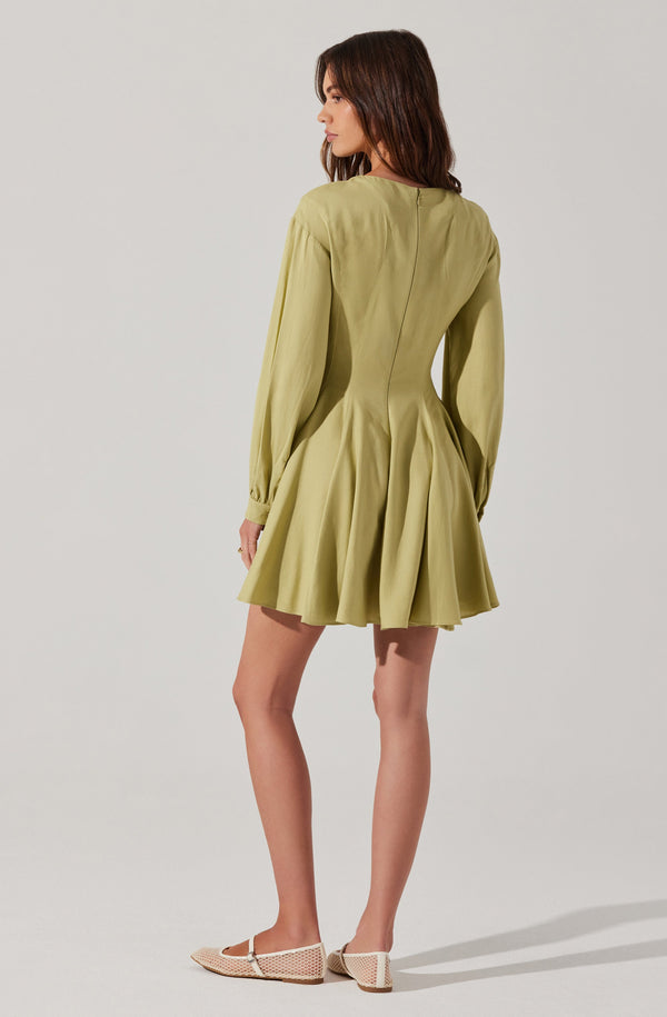 Elowyn Linen Blend Skater Dress - ASTR the Label Elowyn Linen Blend Skater Dress - ASTR the Label