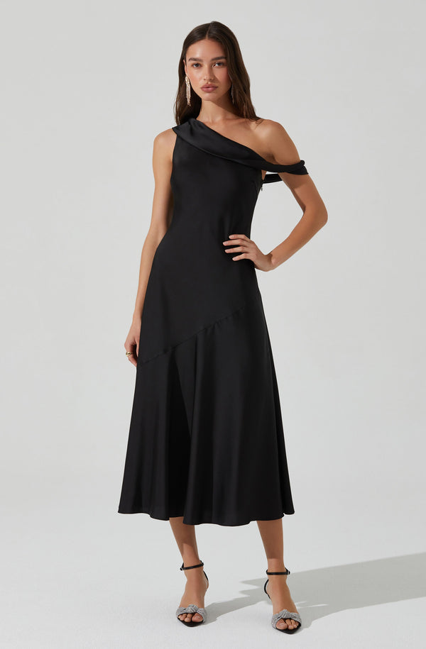Orissa Satin Off Shoulder Dress - ASTR the Label Orissa Satin Off Shoulder Dress - ASTR the Label