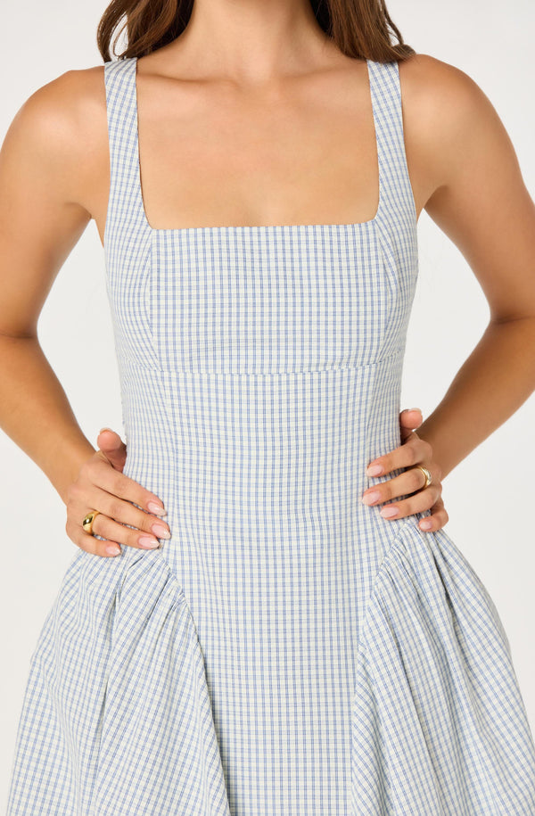 Vinya Plaid Bow-Back Midi Dress - ASTR the Label Vinya Plaid Bow-Back Midi Dress - ASTR the Label