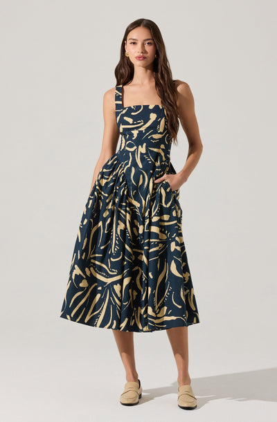 women's vinya sleeveless cotton midi dress Vince Cowlneck Cotton Midi-Dress