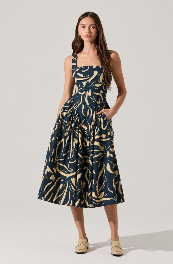 Vinya Drop Waist Midi Dress - ASTR the Label