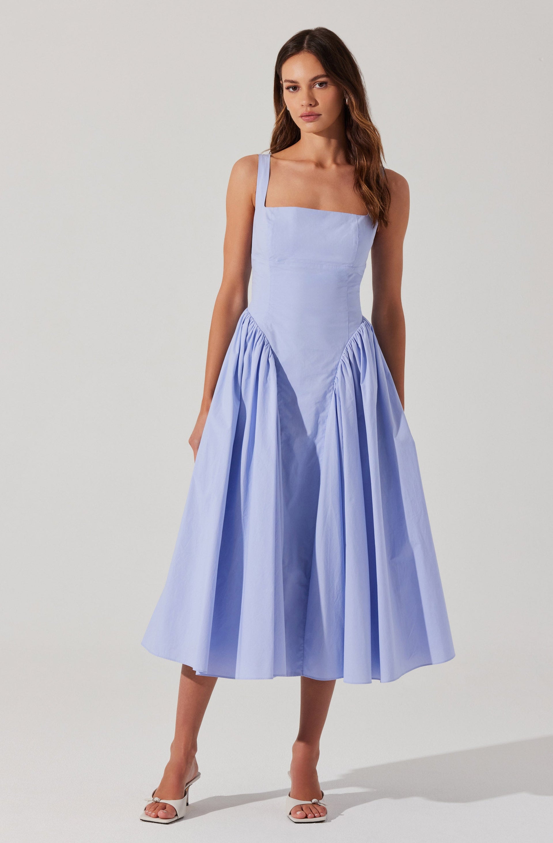 slim fit dress slacks Vinya Poplin Drop Waist Dress