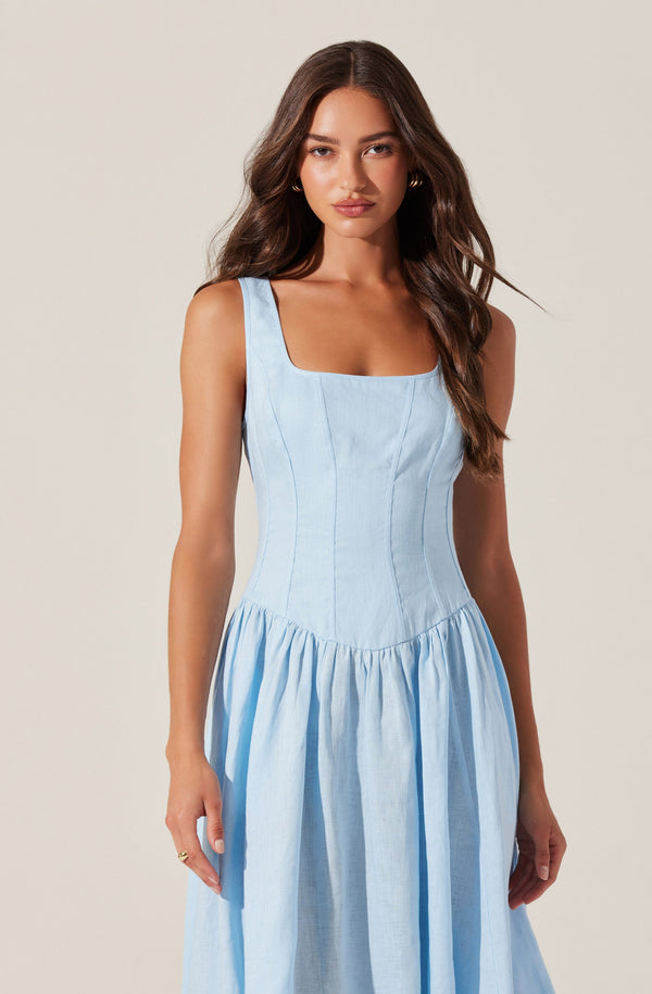 Thierry Linen Midi Dress - ASTR the Label Thierry Linen Midi Dress - ASTR the Label
