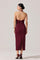 Sticky add to cart - Zaira Ruched Halter Midi Dress