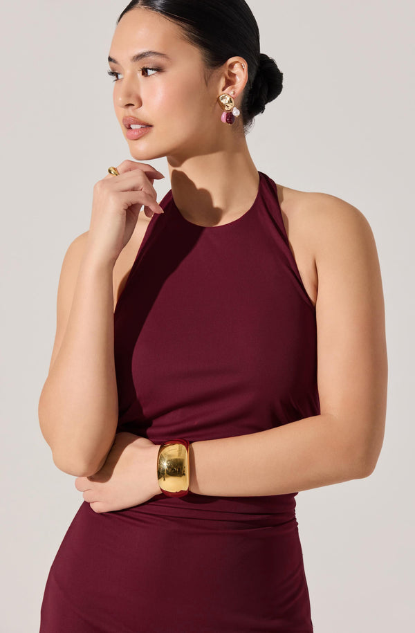 Zaira Ruched Halter Midi Dress - ASTR the Label Zaira Ruched Halter Midi Dress - ASTR the Label