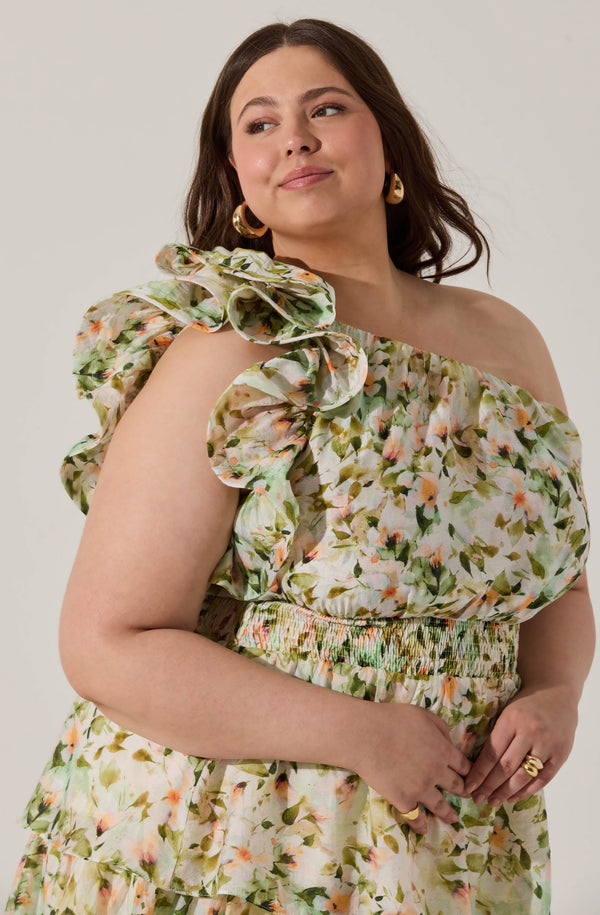Imelda One Shoulder Floral Maxi Dress