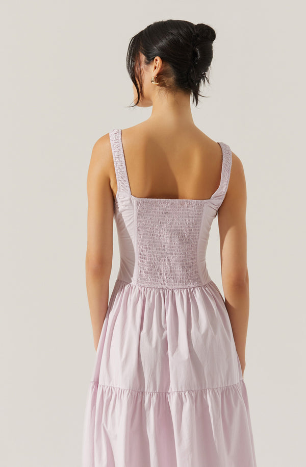 open lace back dress Puff Sleeve Milkmaid Mini Dress in Hot Pink