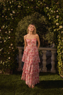 ロゼミューズ floral print pleats dress Vonnessa Pleated Tiered Maxi Dress– ASTR the Label
