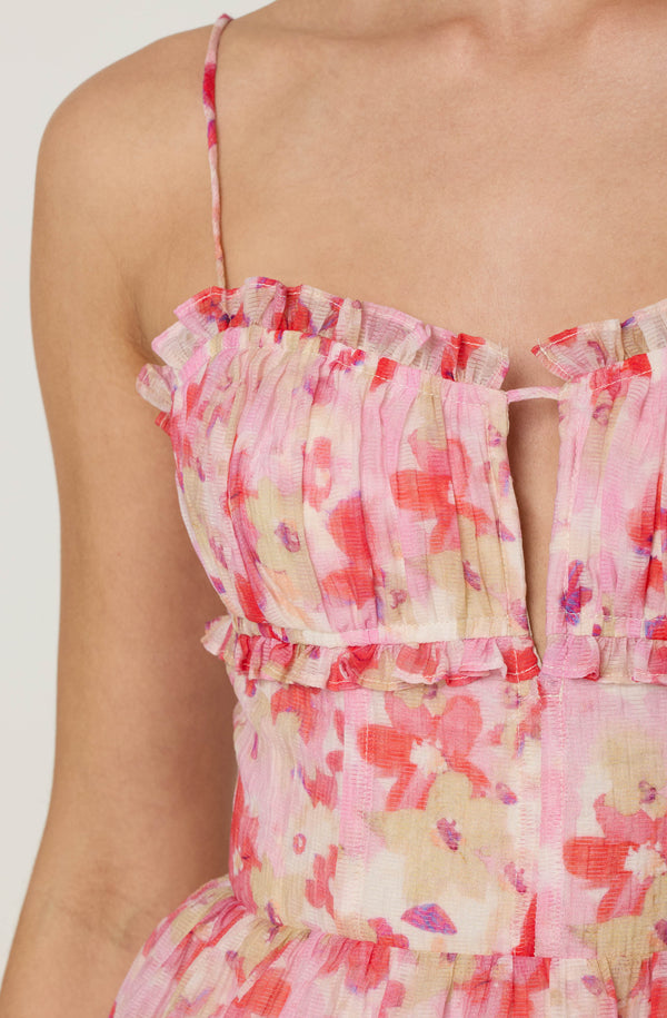 Rosemuse pleats floral print dress ピンク rosemuse Pleats floral print dress pink