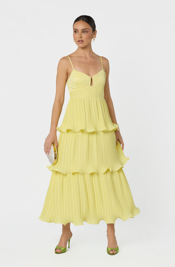 Lupin Pleated Tiered Maxi Dress Lupin Pleated Tiered Maxi Dress