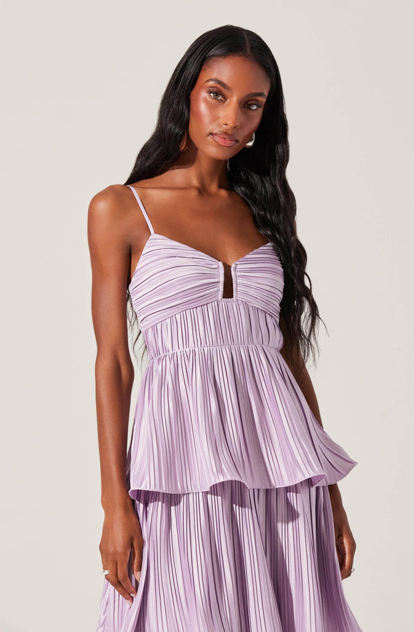 Lupin Pleated Tiered Maxi Dress - ASTR the Label