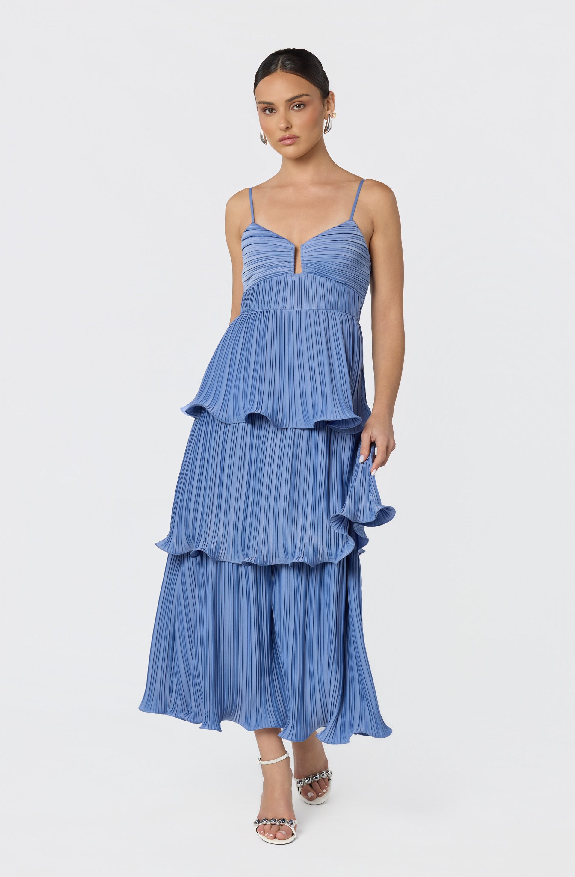 Lupin Pleated Tiered Maxi Dress