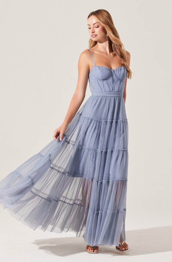 Mireya Bustier Tulle Maxi Dress - ASTR the Label