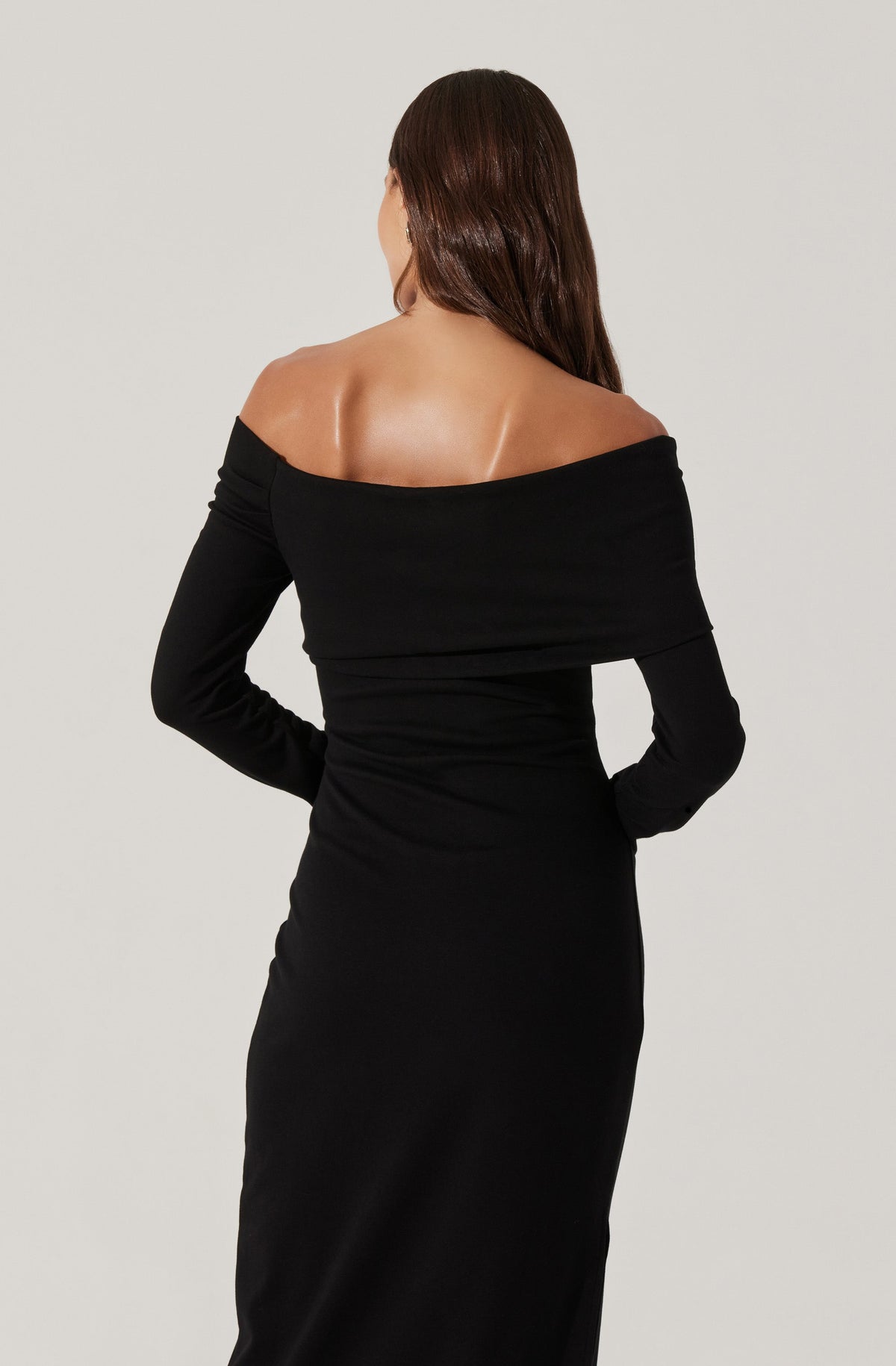 ANDRESD bell sleeve slit dress　ブラウン セール】bell sleeve slit dress ベルスリーブスリットドレス