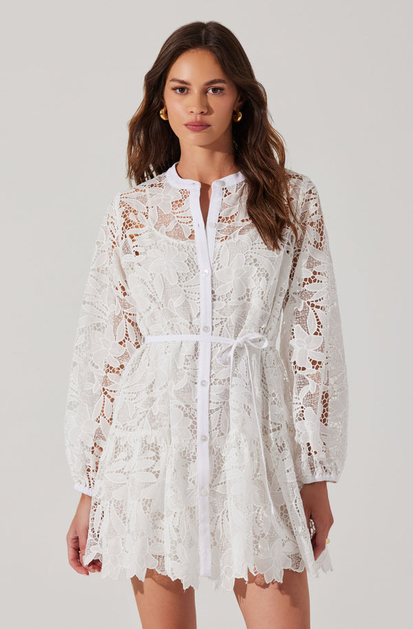 Celie Crochet Lace Mini Dress - ASTR the Label Celie Crochet Lace Mini Dress - ASTR the Label