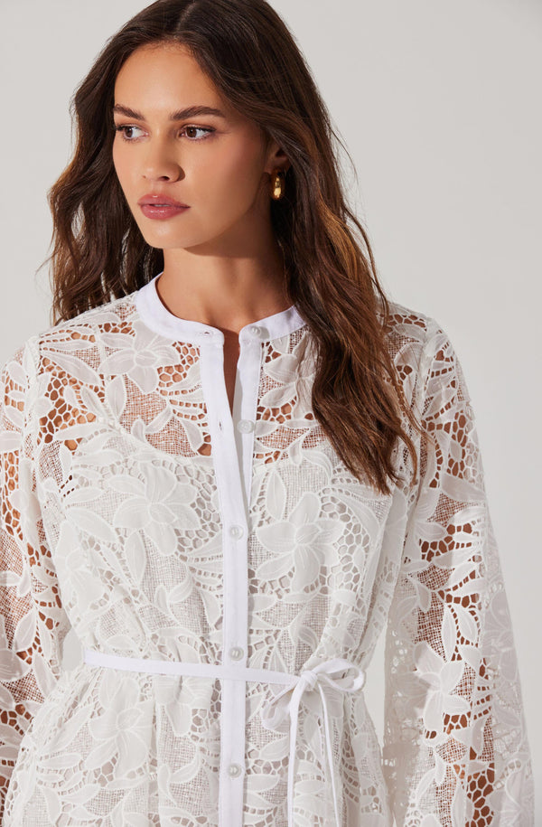 Celie Crochet Lace Mini Dress - ASTR the Label Celie Crochet Lace Mini Dress - ASTR the Label