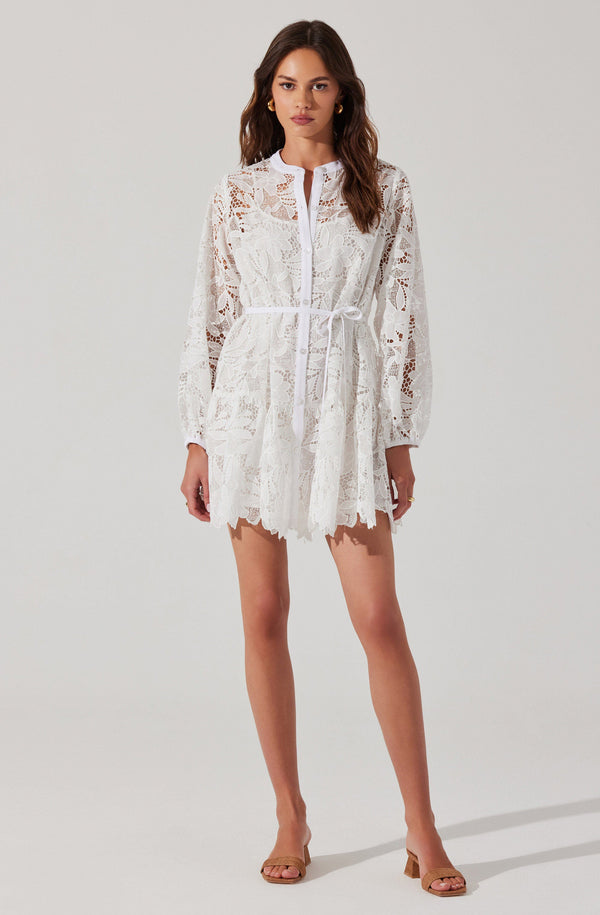 Celie Crochet Lace Mini Dress - ASTR the Label Celie Crochet Lace Mini Dress - ASTR the Label