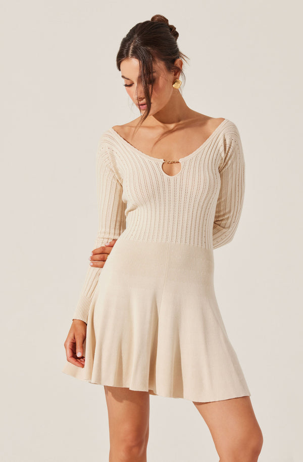 Cybele Pointelle Mini Sweater Dress - ASTR the Label Cybele Pointelle Mini Sweater Dress - ASTR the Label