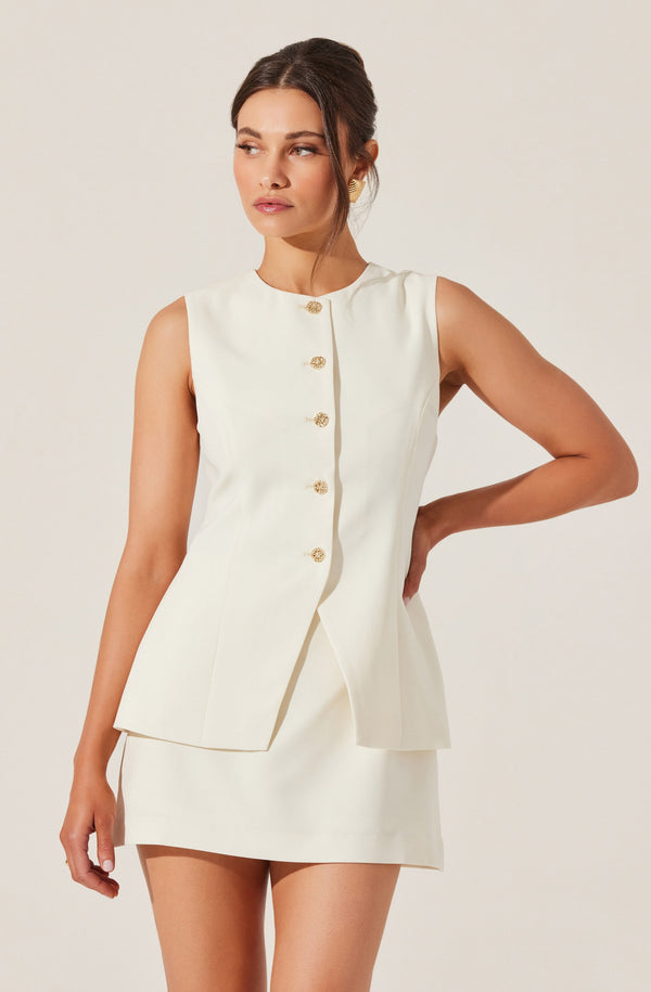 fitted vest dress POINTELLE SLIM LONG VEST DRESS at Atelier Delphine Nude / S