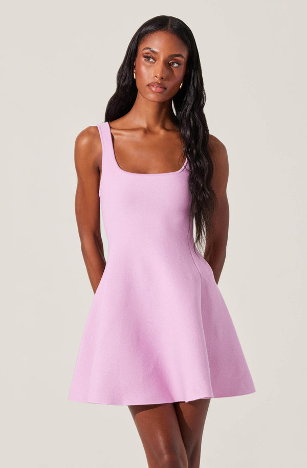Randy♡String core mini dress Metallic Lilac Party Dress, V-neck Bodycon Dress, Sexy Shiny