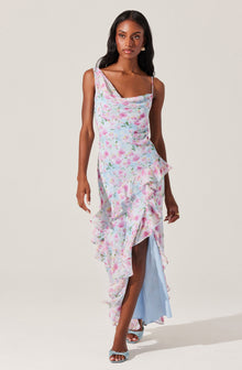 Alexia Ruffle Sheer Maxi Dress-Sunfere