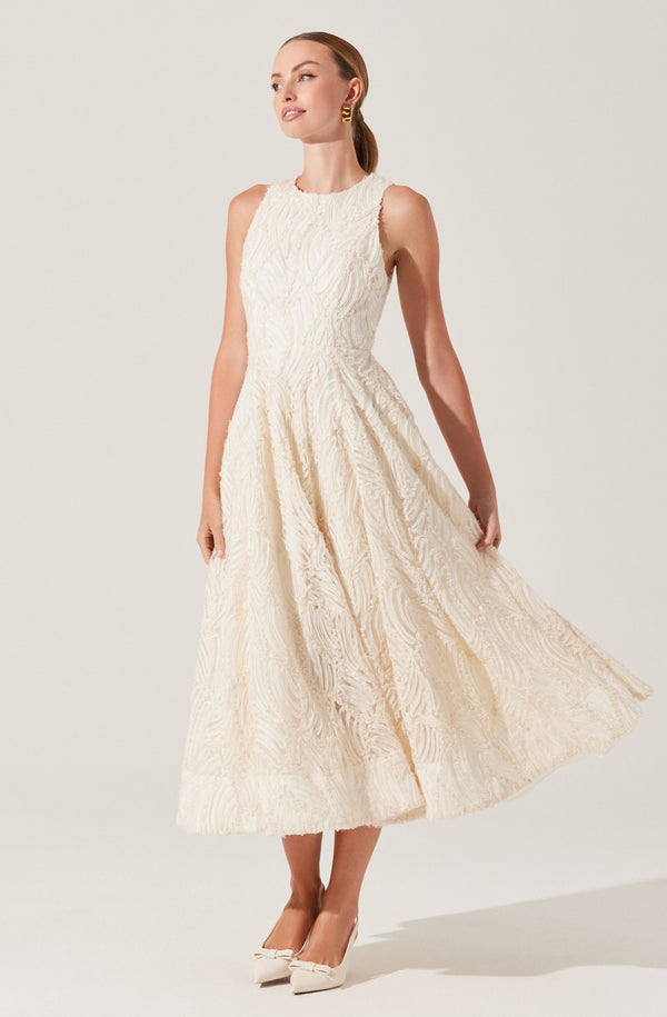 textured midi dress Lillemor 3D Textured Midi Dress
