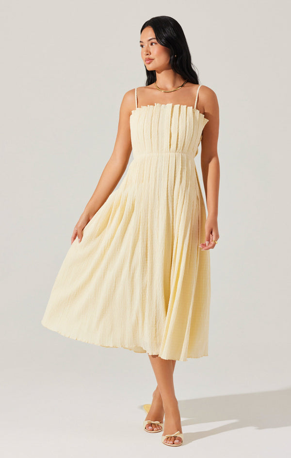 knee length dresses for ladies Sunny Pleated Midi Dress