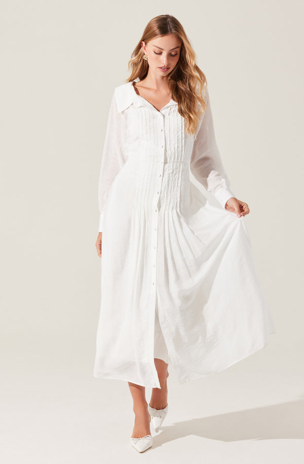 Diell Pleated Midi Dress - ASTR the Label Diell Pleated Midi Dress - ASTR the Label