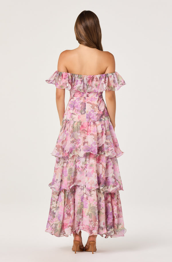 Wilder Off-the-Shoulder Chiffon Maxi Dress