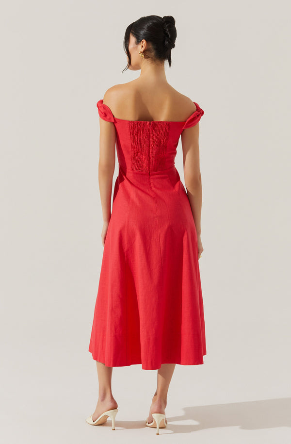 Charelin Linen Off Shoulder Dress - ASTR the Label Charelin Linen Off Shoulder Dress - ASTR the Label