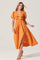 Sticky add to cart - Citrine Linen Bow Front Midi Dress