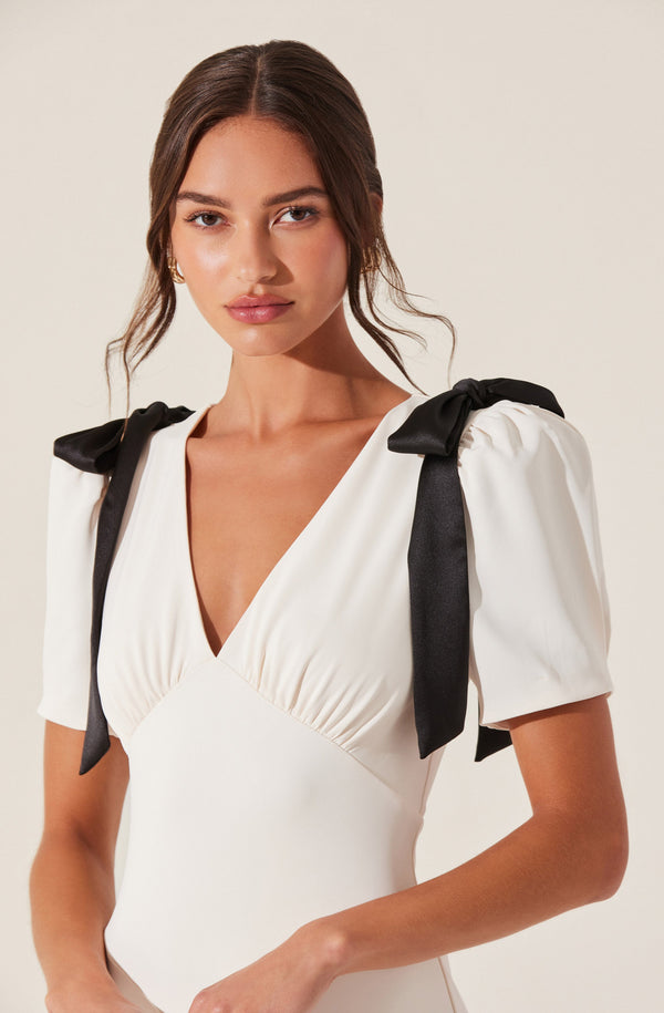 Ciela Bow Puff Sleeve Dress - ASTR the Label Ciela Bow Puff Sleeve Dress - ASTR the Label