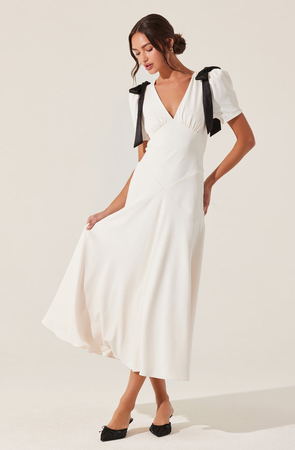 Ciela Bow Puff Sleeve Dress - ASTR the Label Ciela Bow Puff Sleeve Dress - ASTR the Label