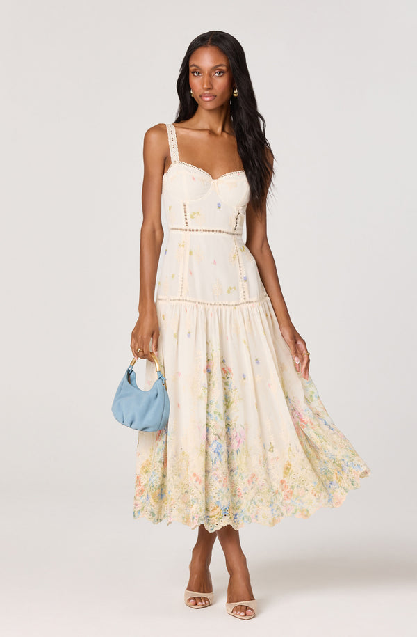 Pellagia Embroidered Eyelet Tiered Midi Dress - ASTR the Label Pellagia Embroidered Eyelet Tiered Midi Dress - ASTR the Label