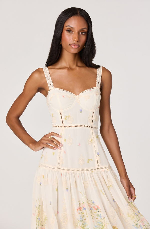 Pellagia Embroidered Eyelet Tiered Midi Dress - ASTR the Label Pellagia Embroidered Eyelet Tiered Midi Dress - ASTR the Label