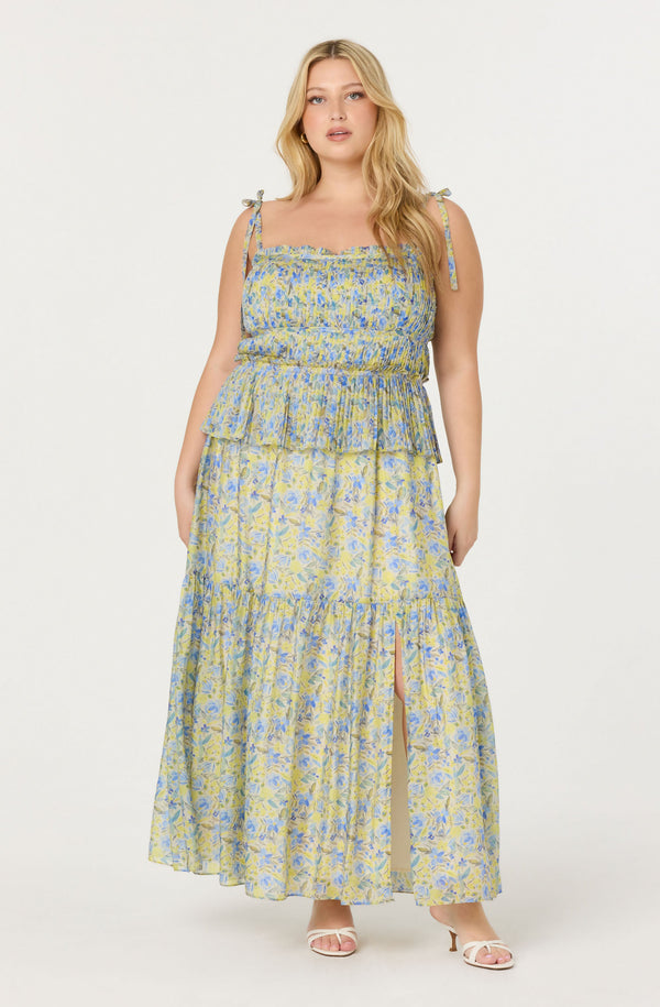 Ethelind Floral Pleated Maxi Dress Ethelind Floral Pleated Maxi Dress