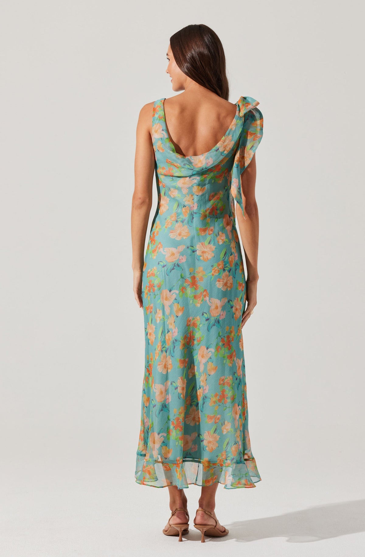 Isabelle Ruffled Cowl Neck Dress