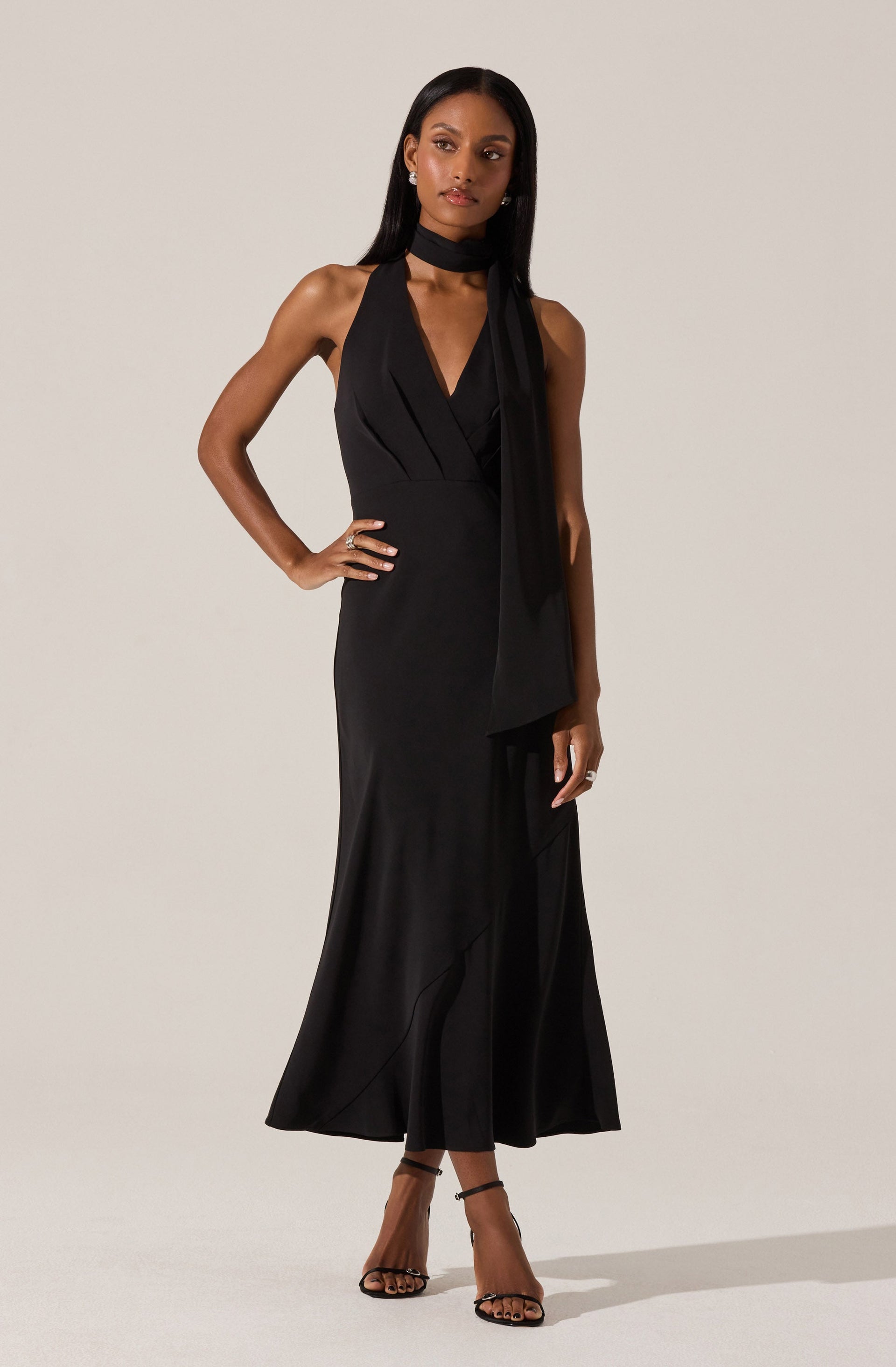 slim fit dress slacks Hilaire Halter Midi Dress