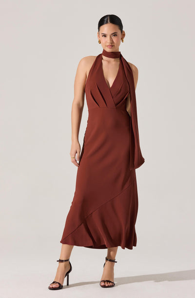 Hilaire Halter Midi Dress
