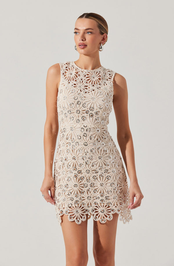 Priscila Crochet Floral Mini Dress - ASTR the Label Priscila Crochet Floral Mini Dress - ASTR the Label