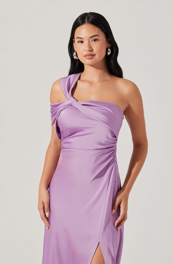 strapless open back dress Cersei One Shoulder Midi Dress