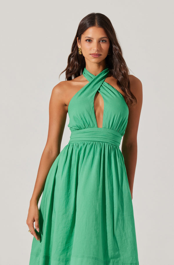 Kalia Crossover Halter Mini Dress - ASTR the Label Kalia Crossover Halter Mini Dress - ASTR the Label