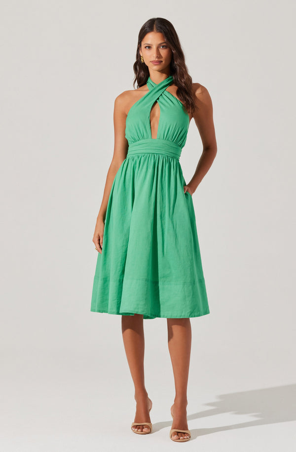 Kalia Crossover Halter Mini Dress - ASTR the Label Kalia Crossover Halter Mini Dress - ASTR the Label