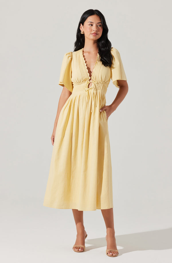Hadleigh Scallop Trim Midi Dress - ASTR the Label Hadleigh Scallop Trim Midi Dress - ASTR the Label