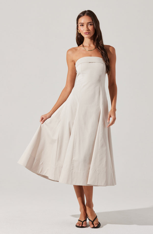 Ayeri Strapless Midi Dress - ASTR the Label Ayeri Strapless Midi Dress - ASTR the Label