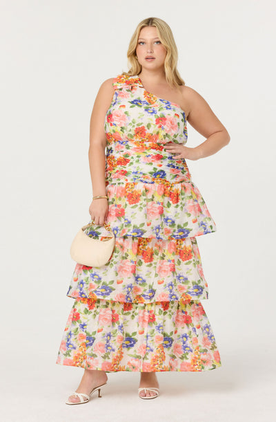 Natali One Shoulder Floral Maxi Dress