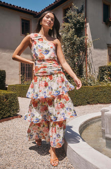 LERURE リルアー　Whole race layered dress Natali One Shoulder Maxi Dress– ASTR the Label