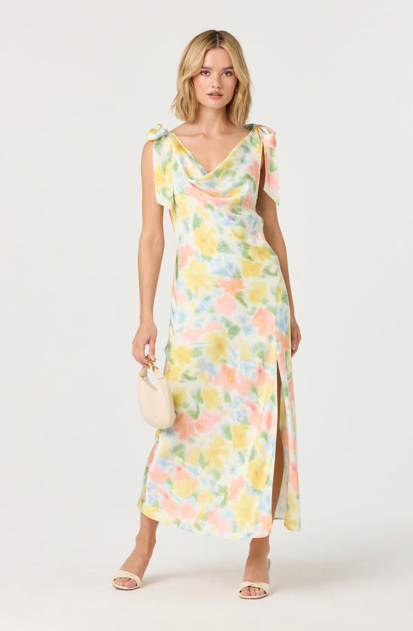 Allexina Satin Cowl Neck Midi Dress - ASTR the Label Allexina Satin Cowl Neck Midi Dress - ASTR the Label
