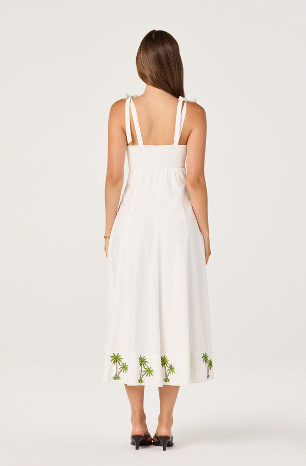 ASTR the Label | Shiann Embroidered Midi Dress in White | Size M
