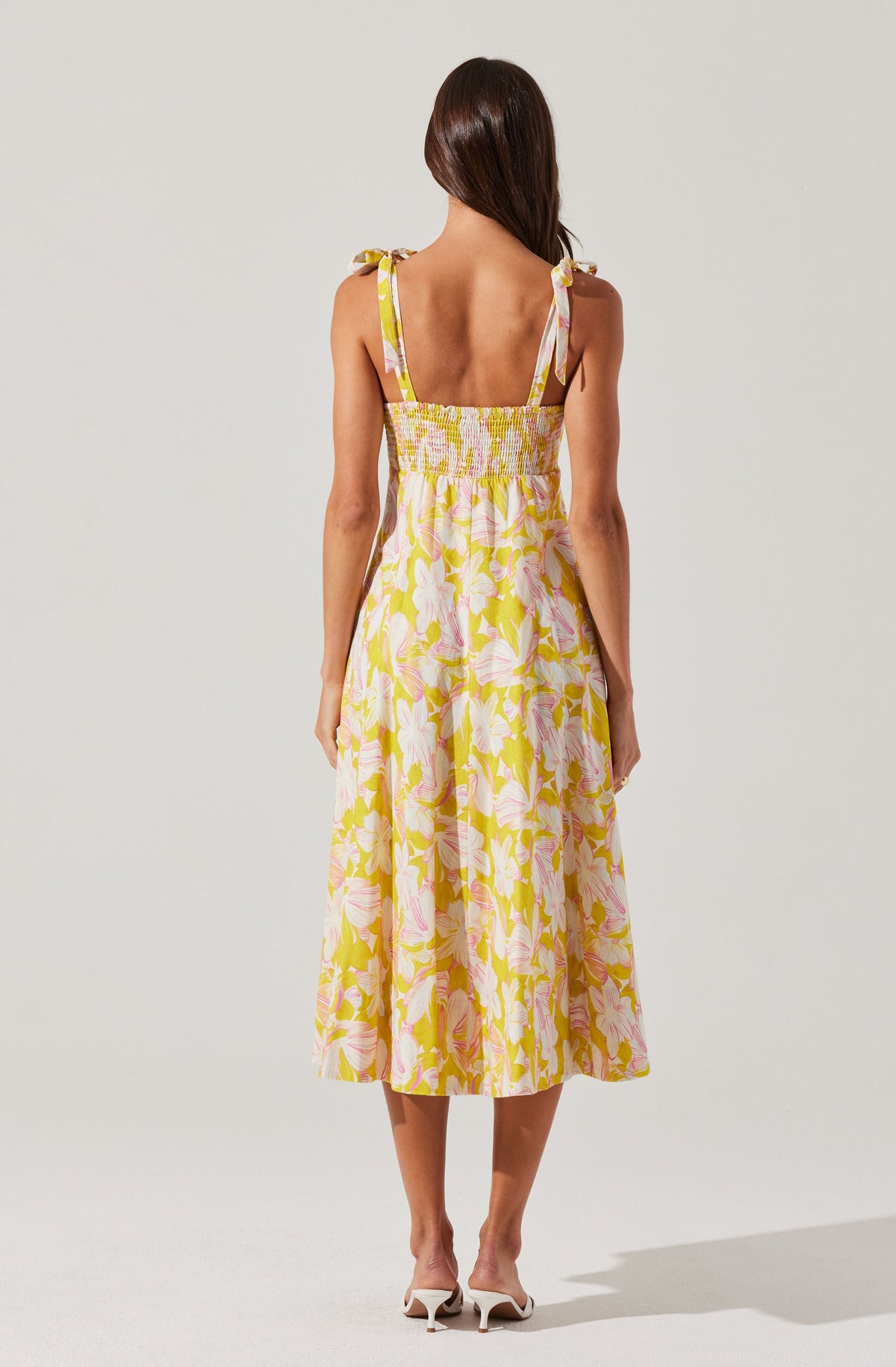 ◆24SS RONRON STRING RIBBON DRESS/4色◆ Shiann Print Midi Dress– ASTR the Label